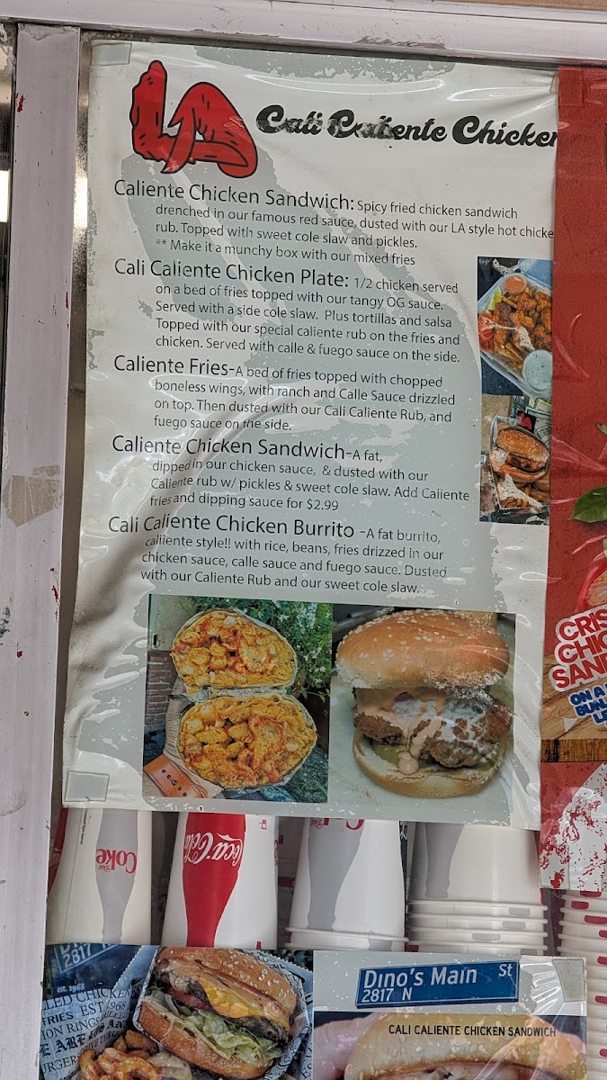 Dino's Main St. Menu - Image 2